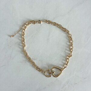 Gold Chain Necklace with Heart